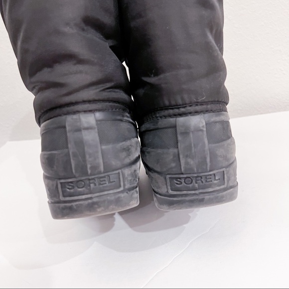 Sorel Cub Winter Insulated Rubber Sole Black Snow Boots Y7 W8.5 - Picture 8 of 16